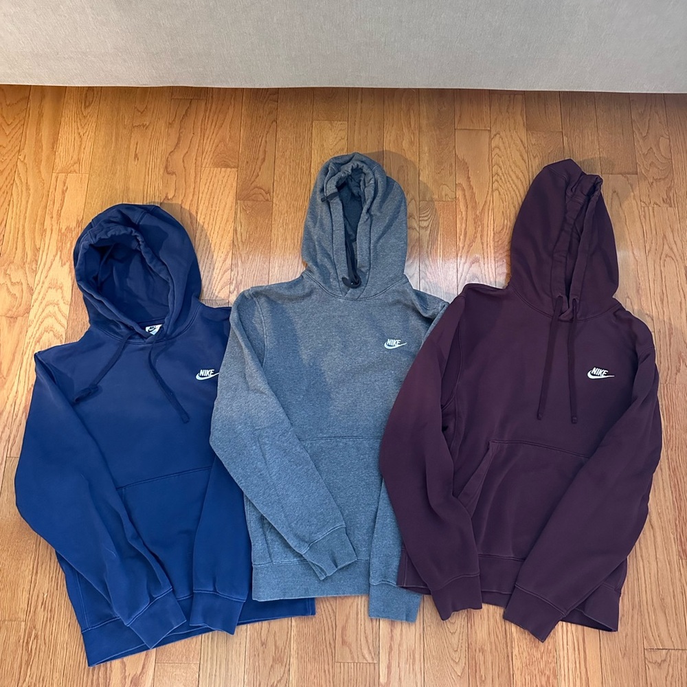 Nike Men's Hoodie Trio - Navy, Gray, Maroon